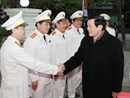 Chủ tịch nước thăm và chúc Tết công an Hà Nội